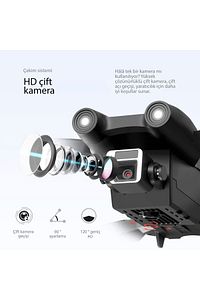 S76fırçasız Motor Hd 720p Çift Kameralı 30dk Uçuş Süresi 2 Bataryalı Taşıma Çantalı Drone ürün fotoğrafı
