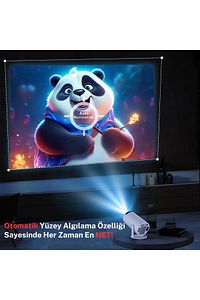 Taşınabilir Android Sinema Projeksiyon Wifi Destekli En Güncel Sürüm Akıllı Projektör Beyaz 720p ürün fotoğrafı