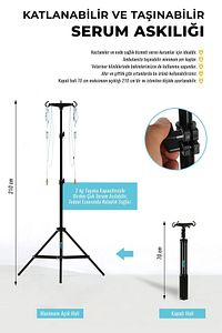 Katlanabilir Serum Askılığı - Taşınabilir Serum Askısı ürün fotoğrafı