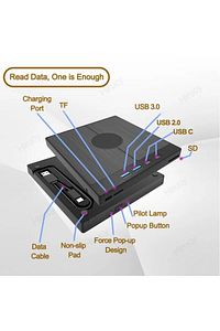 DVD 3.0 Yazıcı 7 Girişli USB Tip-C Harici CD/DVD Sürücü Windows Mac ve Laptop Fonksiyonlu Uyumlu ürün fotoğrafı