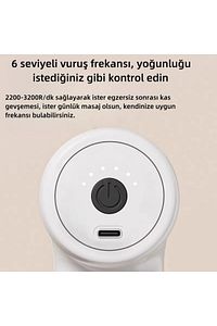 Profesyonel Masaj tabancası 6 Kademeli4 masaj başlığı, tüm vücuda masaj yapın. Hediye vermeye uygun ürün fotoğrafı