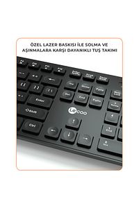 Kw201 Kablosuz Türkçe Q Klavye & Mouse Set Siyah ürün fotoğrafı