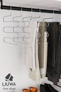 1 adet Dolap Içi Akıllı Krom Askı Pantolon Askısı 5 katlı ürün fotoğrafı