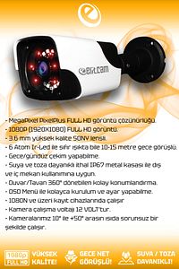 6 Kameralı Panda 6 Dış Kamera Set 250 Gb Hdd Full Hd Gece Görüşlü Güvenlik Kamerası Sistemi ürün fotoğrafı