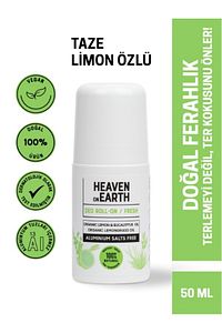 %100 Doğal Organik Roll On Alüminyum Tuzları Içermez Ter Kokusu Önleyici Fresh 50 ml Vegan ürün fotoğrafı