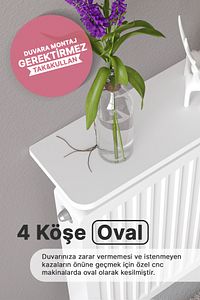 Petek Üstü Uçan Raf Dresuar Kalorifer Peteği Rafı 120 X 18 Cm Beyaz Oval Kesim ürün fotoğrafı