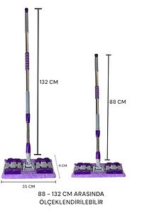 Mop Fayans Cam Duvar Yüzey Temizlik Mikrofiber Mandallı Mop Xxl Islak Mendil Uyumlu ürün fotoğrafı