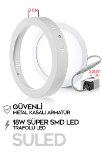 Sl-1029 Sıva Üstü Beyaz Led Armatür Tasarruflu Tavan Armatürü 220v Smd Led Işık Lamba ürün fotoğrafı
