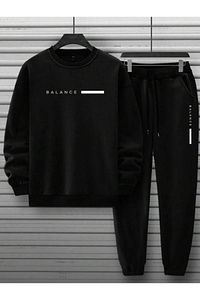 Erkek Siyah Balance Yazlılı Oversize Eşofman Takım ürün fotoğrafı