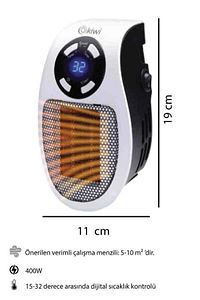 Kht 8430 Kumandalı Priz Tipi Fanlı Isıtıcı ürün fotoğrafı