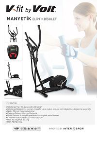 V-fit By Manyetik Eliptik Bisiklet (SESSİZ ÇALIŞIR, ELDEN NABIZ ÖLÇER) ürün fotoğrafı