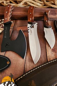 3 Lü Outdoor Balta Bıçak Seti Kamp Baltası Bıçak Şef Bıçağı Nacak Budama Baltası Lzbltdx ürün fotoğrafı