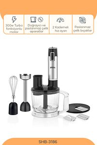 SHB-3186 5 Fonksiyonlu El Blender Seti ürün fotoğrafı