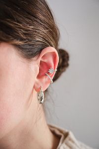 2'li Gümüş Renk Kuzey Yıldızı Earcuff ürün fotoğrafı