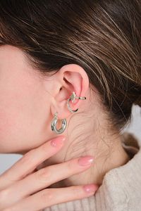 2'li Gümüş Renk Kuzey Yıldızı Earcuff ürün fotoğrafı