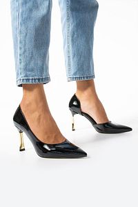Kadın Topuklu Ayakkabı Siyah Stiletto Konforlu Günlük Ve Özel Günler Için Rugan Vegan Deri ürün fotoğrafı