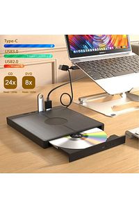 DVD 3.0 Yazıcı 7 Girişli USB Tip-C Harici CD/DVD Sürücü Windows Mac ve Laptop Fonksiyonlu Uyumlu ürün fotoğrafı
