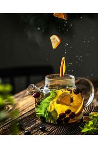 Isıya Dayanıklı Borosilikat Süzgeçli Cam Demlik (1000ML) Vakumlu Bambu-metal Kapak, Teapot ürün fotoğrafı