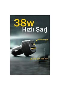 48w Type C Usb Hızlı Şarj Qualcomm Araç Şarj Şarz Kiti Araç Şarj Araç Içi Şarj Aleti Çakmaklık ürün fotoğrafı