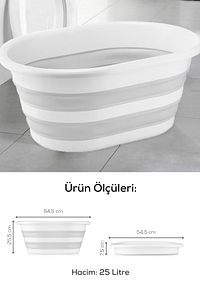 25 Litre Katlanır Çamaşır Sepeti - Katlanır Sepet ürün fotoğrafı