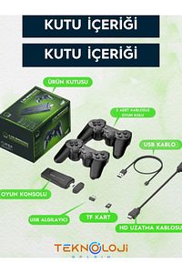 Gaming Atari 2.4g Uyumlu Kablosuz Çift Kol Atari Retro 20000 Oyun Game Stick ürün fotoğrafı