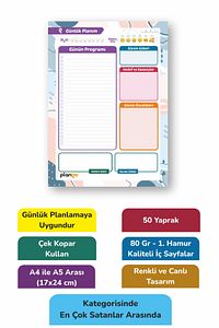 Günlük Planlayıcı Daily Planner Ders Çalışma Planlayıcı ürün fotoğrafı