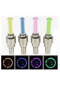 1 Çift Led Işıklı Hareket Sensörlü Mavi Işıklı Bisiklet Araba Motor Sibop Kapağı Lambası ürün fotoğrafı