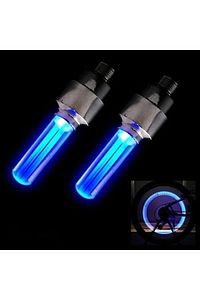 1 Çift Led Işıklı Hareket Sensörlü Mavi Işıklı Bisiklet Araba Motor Sibop Kapağı Lambası ürün fotoğrafı