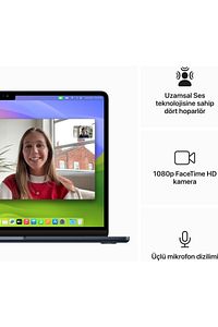 Macbook Air M3 10c Gpu 16gb 512gb Ssd 13.6 Inç Midnight Z1bcm38f16512-tq6 ürün fotoğrafı