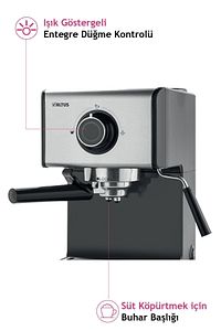 Al 4933 Es Espresso Makinesi, Süt Köpürtme, Bardak Isıtma, 15 Bar, 1200w, 1,2 L ürün fotoğrafı