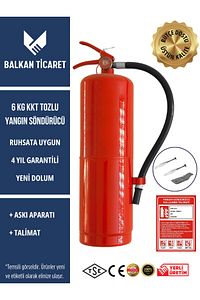 6kg Ruhsata Uygun Yangın Söndürme Tüpü Askı Aparatı ve Yangın Söndürücü Kullanım Kılavuzu - Yeni Tip ürün fotoğrafı