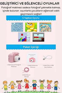 Çocuk Fotoğraf Makinesi 1080p Hd Kamera 4gb Hafıza Kartı ürün fotoğrafı