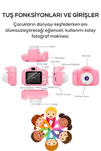 Çocuk Fotoğraf Makinesi 1080p Hd Kamera 4gb Hafıza Kartı ürün fotoğrafı
