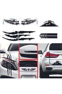 Oto Sticker Mega 4lü Paket Dikiz, Kanat, Monster Pençe, Bagaj Sticker ürün fotoğrafı