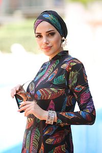 Liralı Tam Kapalı Tesettür Mayo Tüy Yapraklı 2013 Tuğba ürün fotoğrafı