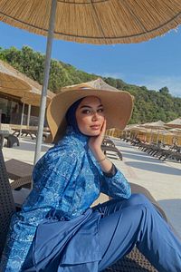 Paraşüt Tam Kapalı Tesettür Mayo Çini Desen R040 Rabia ürün fotoğrafı