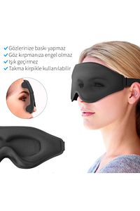 3d Uyku Göz Bandı Gözlüğü / Işığı %100 Engeller / Göze Baskı Yapmaz (PUDRA) ürün fotoğrafı