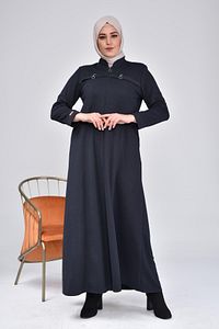 Tesettur Anne Kislik Pardesu Kadin Buyuk Beden Fermuarlı Kaban ürün fotoğrafı