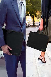 14-15.6-16.1-16.9 Inç Organizer Siyah Unisex El, Omuz, Bilgisayar, Notebook, Laptop Çantası ürün fotoğrafı