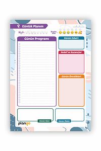 Günlük Planlayıcı Daily Planner Ders Çalışma Planlayıcı ürün fotoğrafı