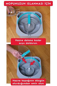 Aqua Master Ve Üçgen Aparat Temiz & Kirli Suyu Ayırma Temizlik Seti Mop Paspas Cam Sileceği ürün fotoğrafı