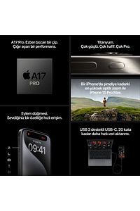 iPhone 15 Pro Max 256 GB Natürel Titanyum ürün fotoğrafı