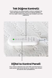 Dhds-104 Çift Kişilik 4 Kademe Kumandalı Elektrikli Battaniye 120cm*155cm ürün fotoğrafı