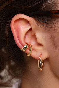 Kadın Gold Renk 2'li Cuff (Kıkırdak Küpe) ürün fotoğrafı
