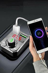 Araç Bluetooth Fm Transmitter Cihazı Araba Mp3 Çalar Oto Çakmaklık Şarj Aleti Müzik Kiti ürün fotoğrafı