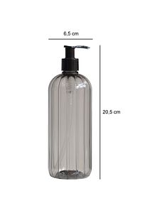 Sıvı Sabun Bulaşık Deterjanı Çamaşır Suyu Etiketli Plastik Şişe Mutfak Seti 3'lü Füme Sabunluk 500ml ürün fotoğrafı