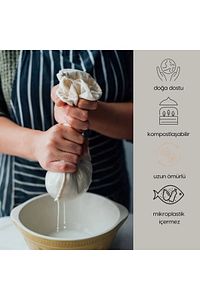 Oğur Dikimevi % 100 Pamuk Hazır Dikili Peynir,yogurt,süt Süzme Torbası20 Cm * 20 Cm (KREM RENK) 6518 ürün fotoğrafı