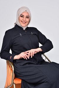 Tesettur Anne Kislik Pardesu Kadin Buyuk Beden Fermuarlı Kaban ürün fotoğrafı