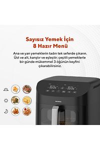 Xxl 11 Litre Çift Hazneli Fastfryer (yağsız Fritöz Airfryer ) Haf-11 ürün fotoğrafı