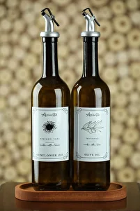 Amber 2'li 750 ml Zeytinyağı Sıvıyağ Şişesi Yağdanlık Yağlık 750 Stand Yoktur ürün fotoğrafı